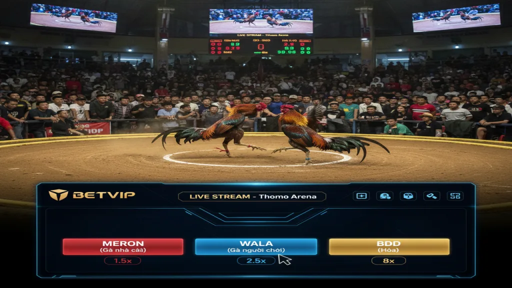 Hướng dẫn chơi Đá gà Thomo trực tiếp Betvip