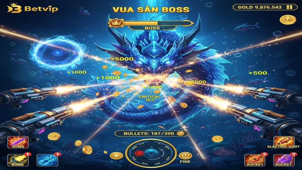 Mẹo săn Boss trong Bắn cá: Diệt cá lớn nhanh nhất Betvip