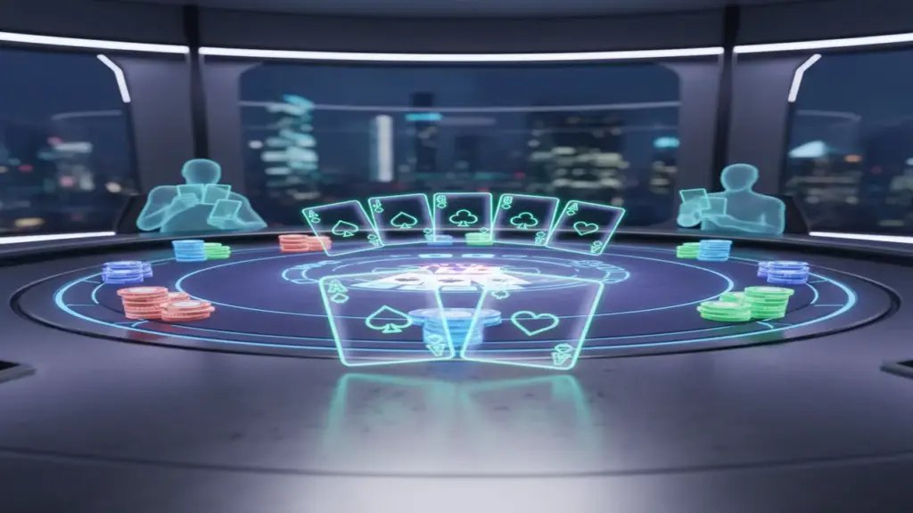 Giao diện 3D sống động của bàn chơi Poker tại sảnh game bài đổi thưởng Bet vip