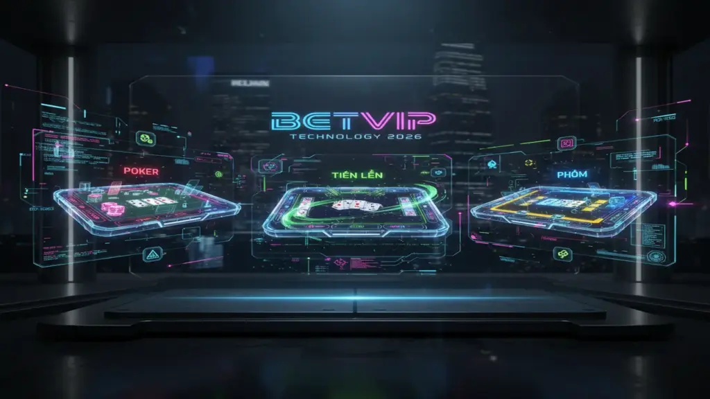 Giao diện bàn chơi Mậu Binh 3D tại Betvip với các lá bài được xếp ngay ngắn và hiệu ứng ánh sáng đẹp mắt.