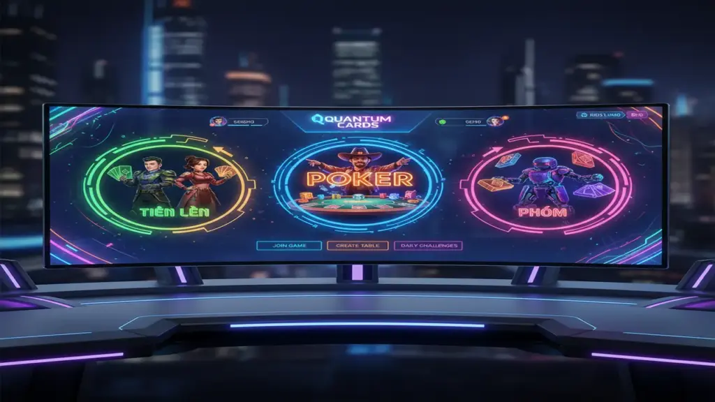 Giao diện sảnh game bài 3D hiện đại của 89King trên máy tính bảng