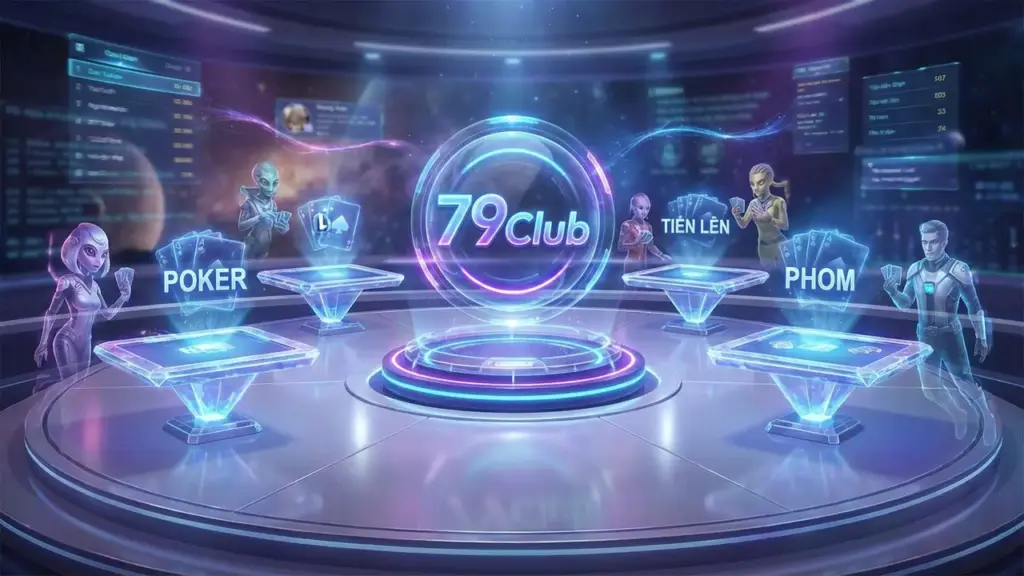 Giao diện sảnh game bài đổi thưởng 3D hiện đại và đẳng cấp tại 79Club năm 2026